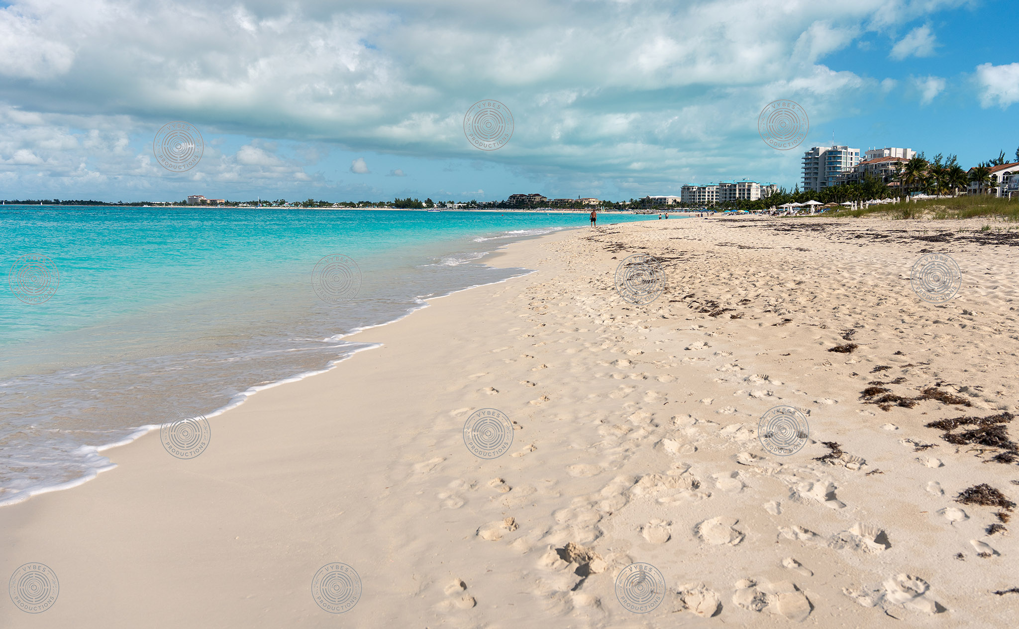Handheld shot of Grace Bay Beach 