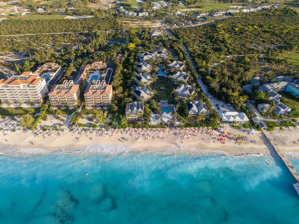 Drone aerial of Tuscany Resort and Ocean Club Resort