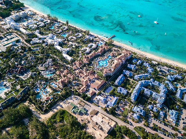Aerial view of Beaches Resort