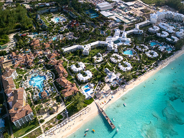 Aerial view of Beaches Resort