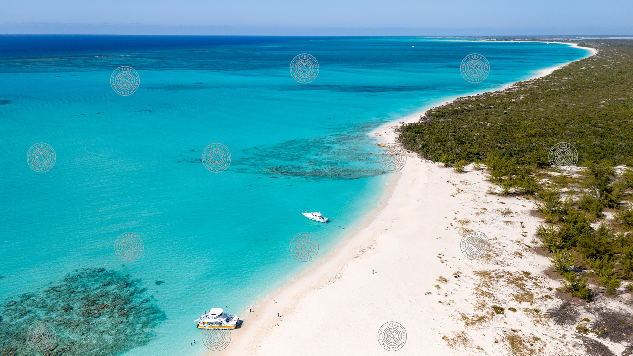 Aerial view of anchored boats at Half Moon Bay