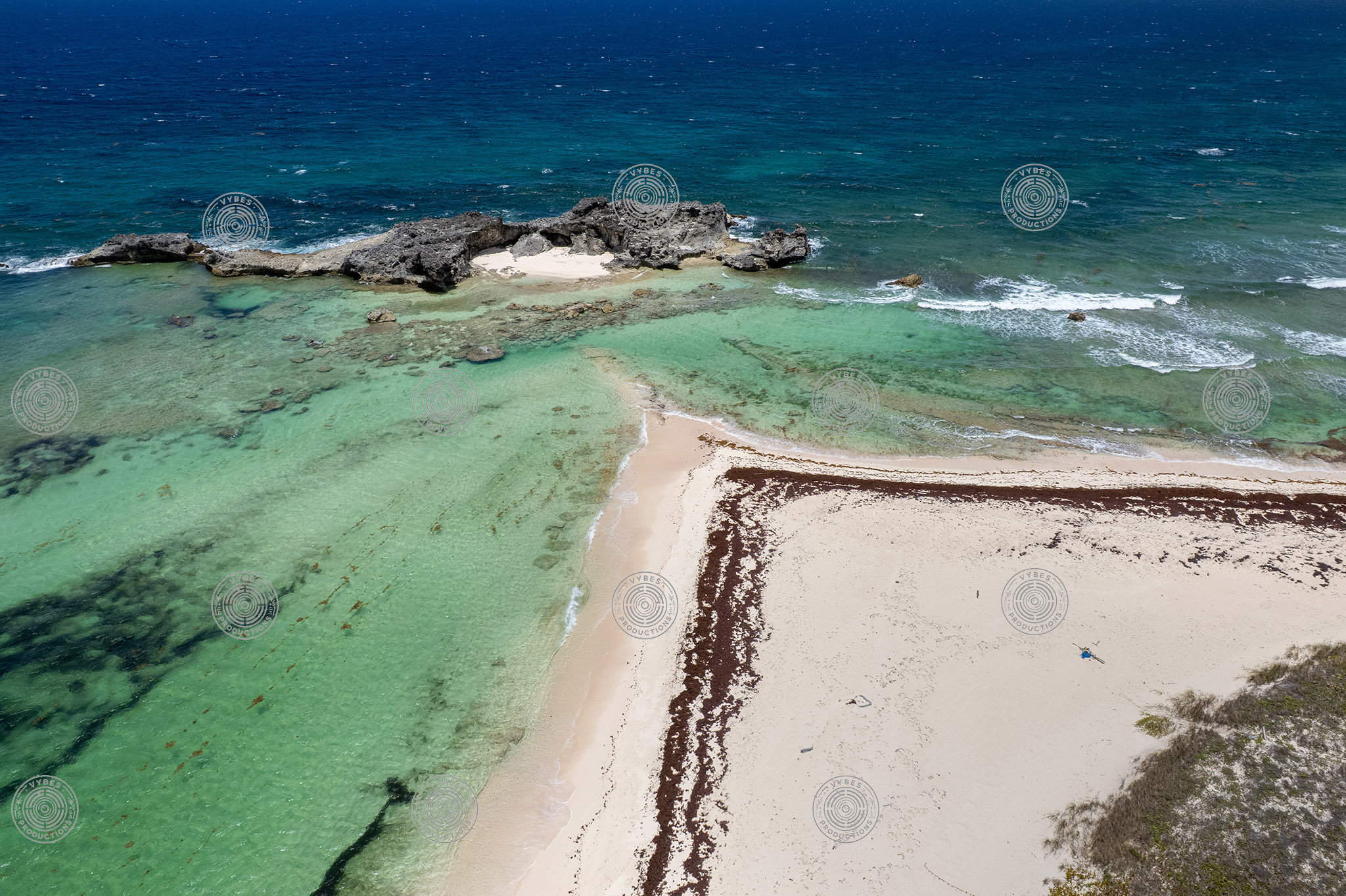 Drone shot of Mudjin Harbor in Middle Caicos