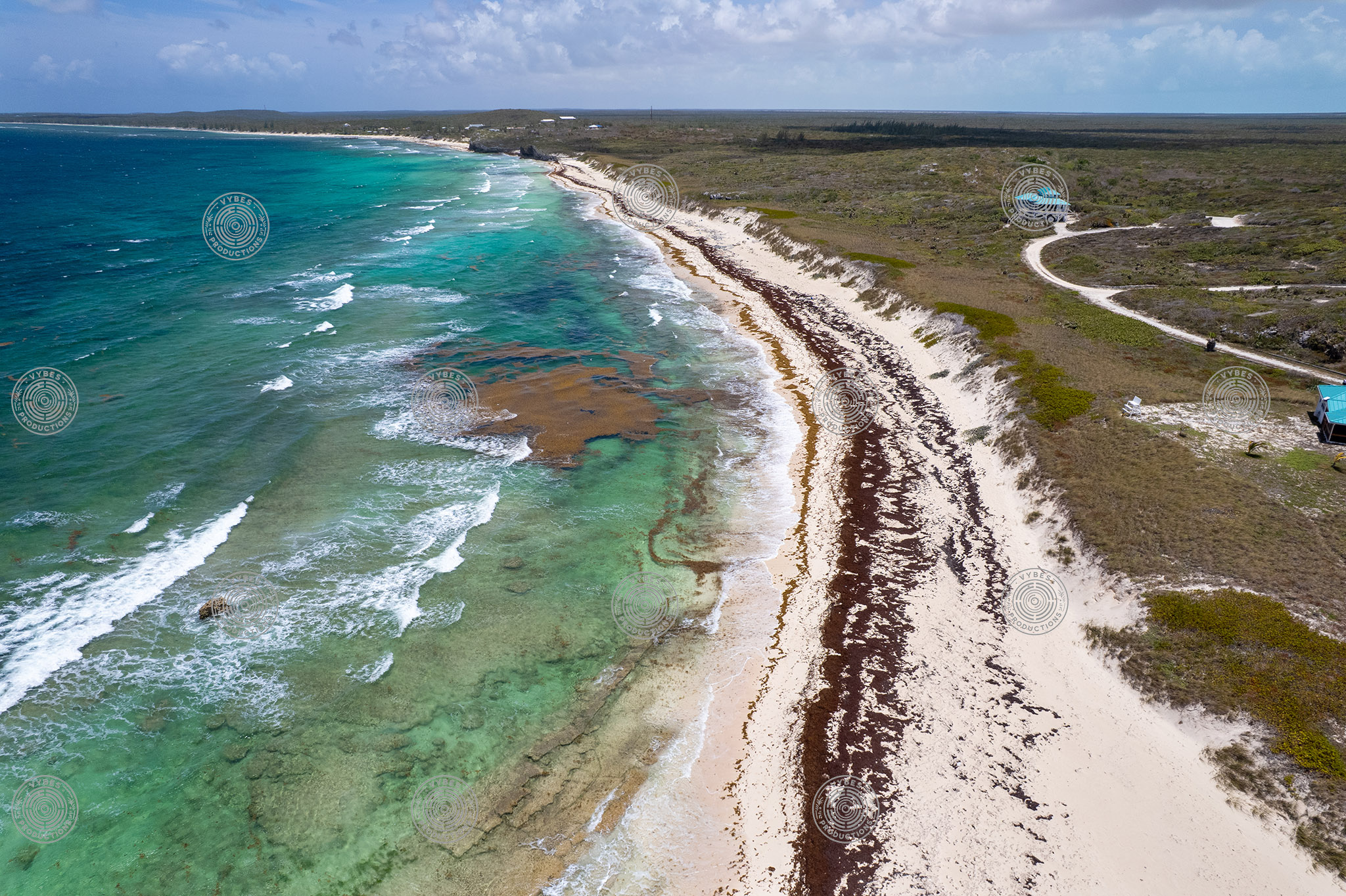 Drone shot of Mudjin Harbor in Middle Caicos