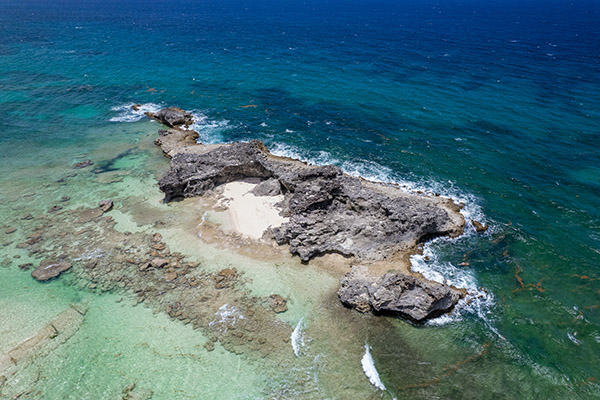 Drone shot of Dragon Cay near Mudjin Harbor, Middle Caicos