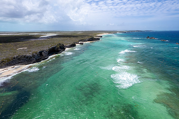 Drone shot of Mudjin Harbor in Middle Caicos