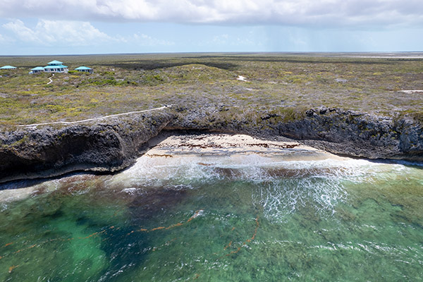 Drone shot of Mudjin Harbor in Middle Caicos