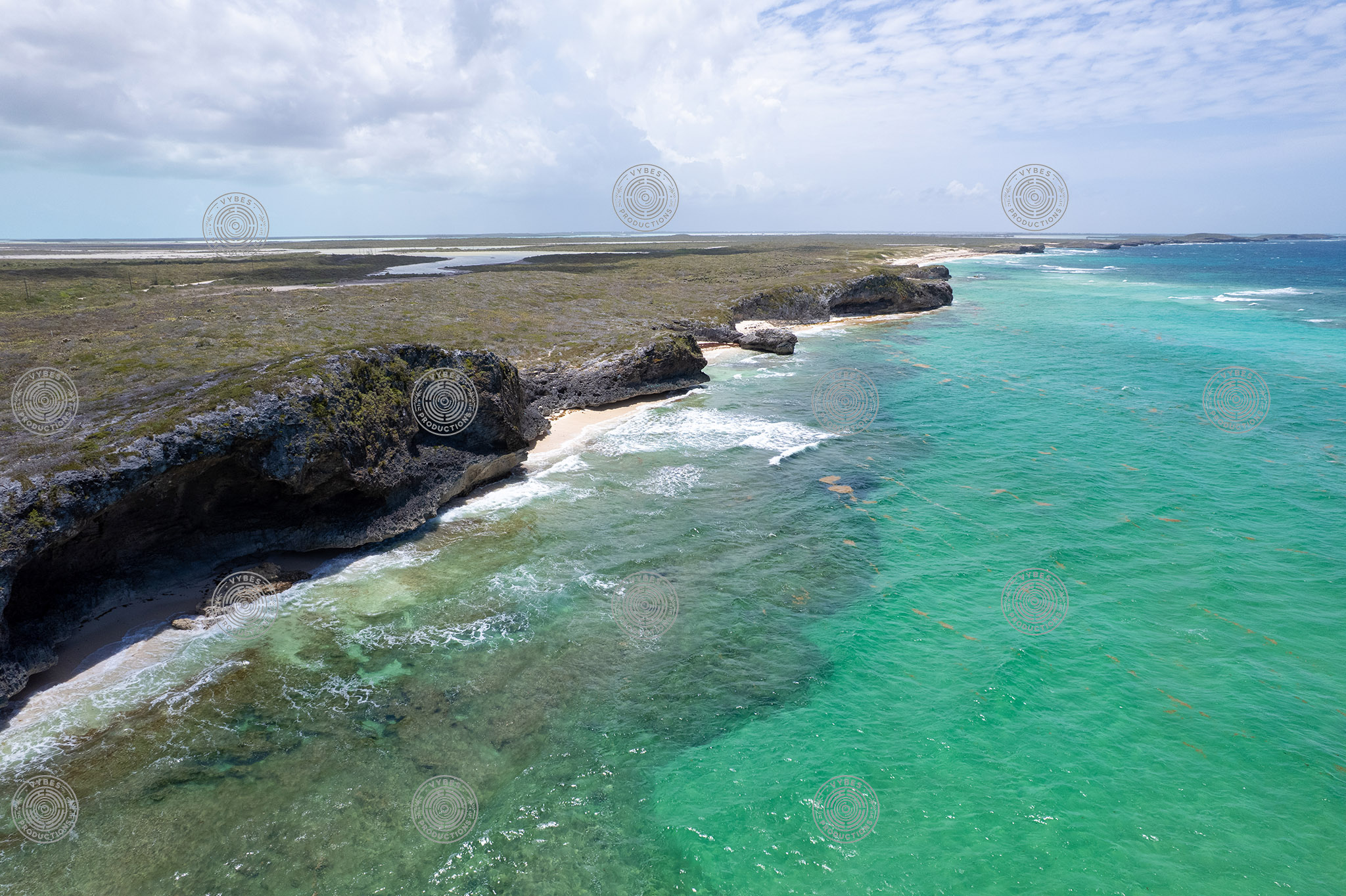 Drone shot of Mudjin Harbor in Middle Caicos