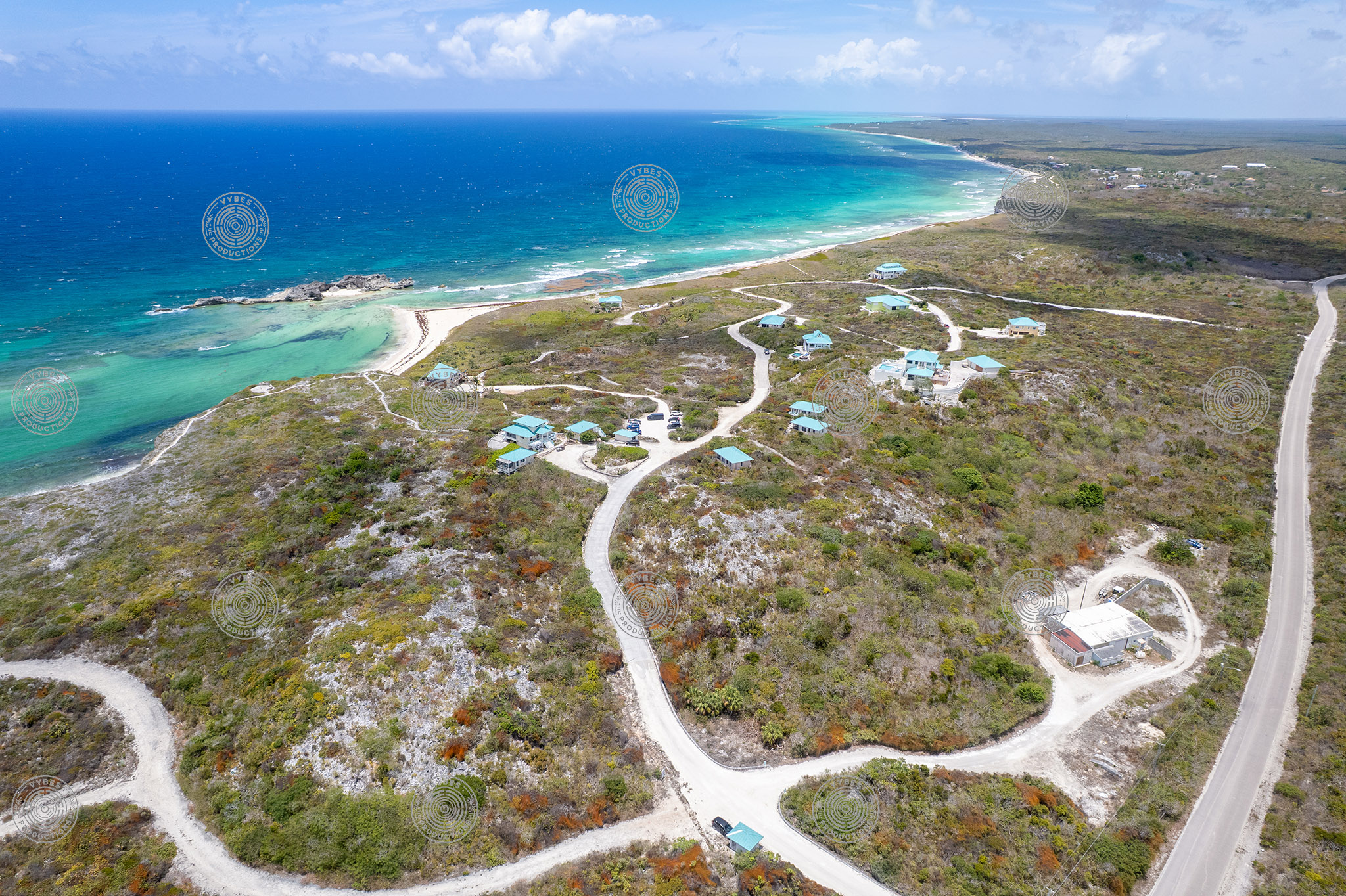 Drone shot of Mudjin Harbor in Middle Caicos