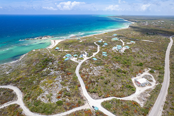 Drone shot of Mudjin Harbor in Middle Caicos