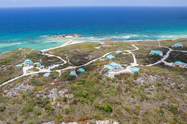 Drone shot of Mudjin Harbor in Middle Caicos