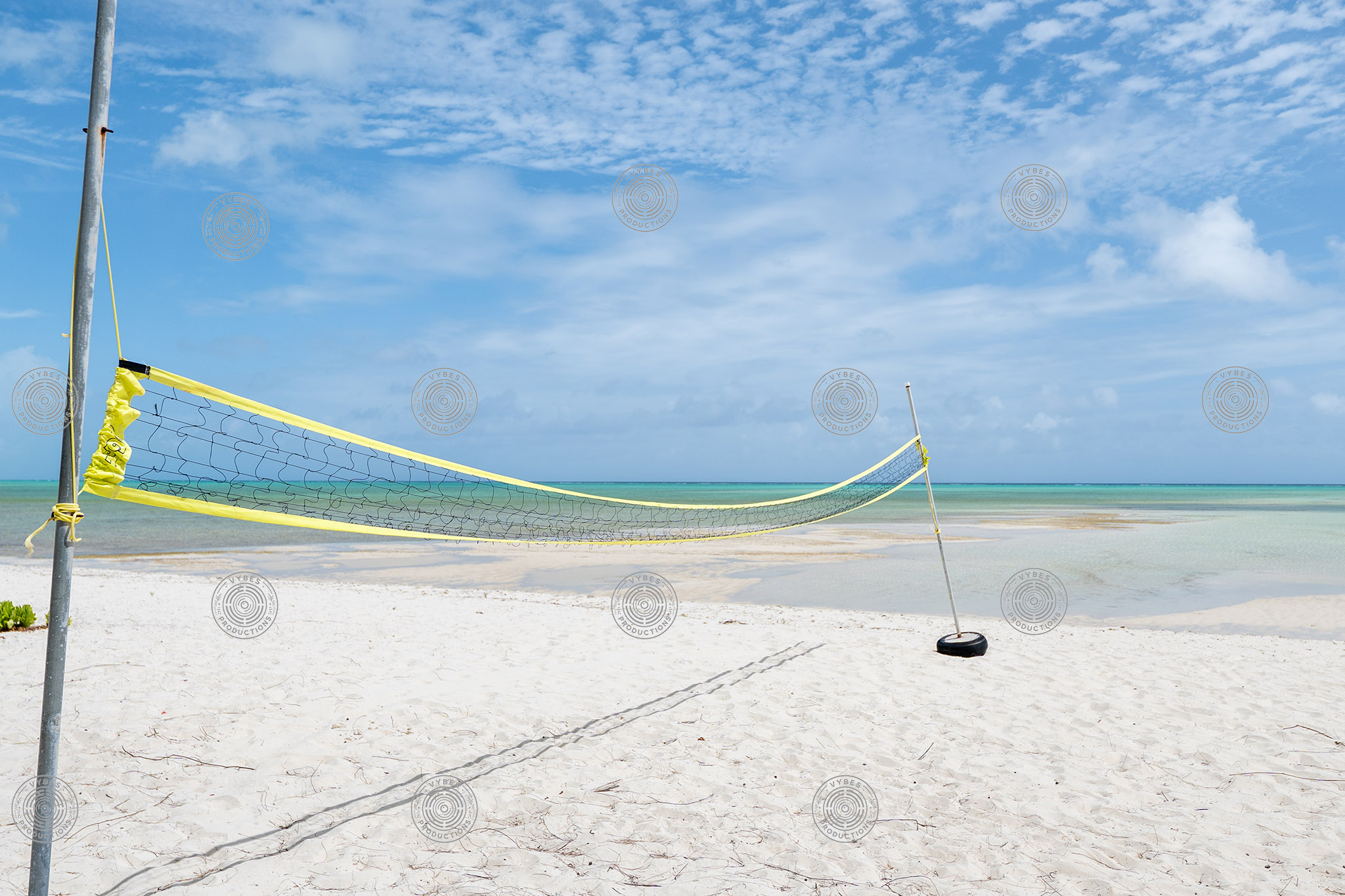 View of volleyball net on Bambarra Beach