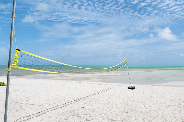 View of volleyball net on Bambarra Beach