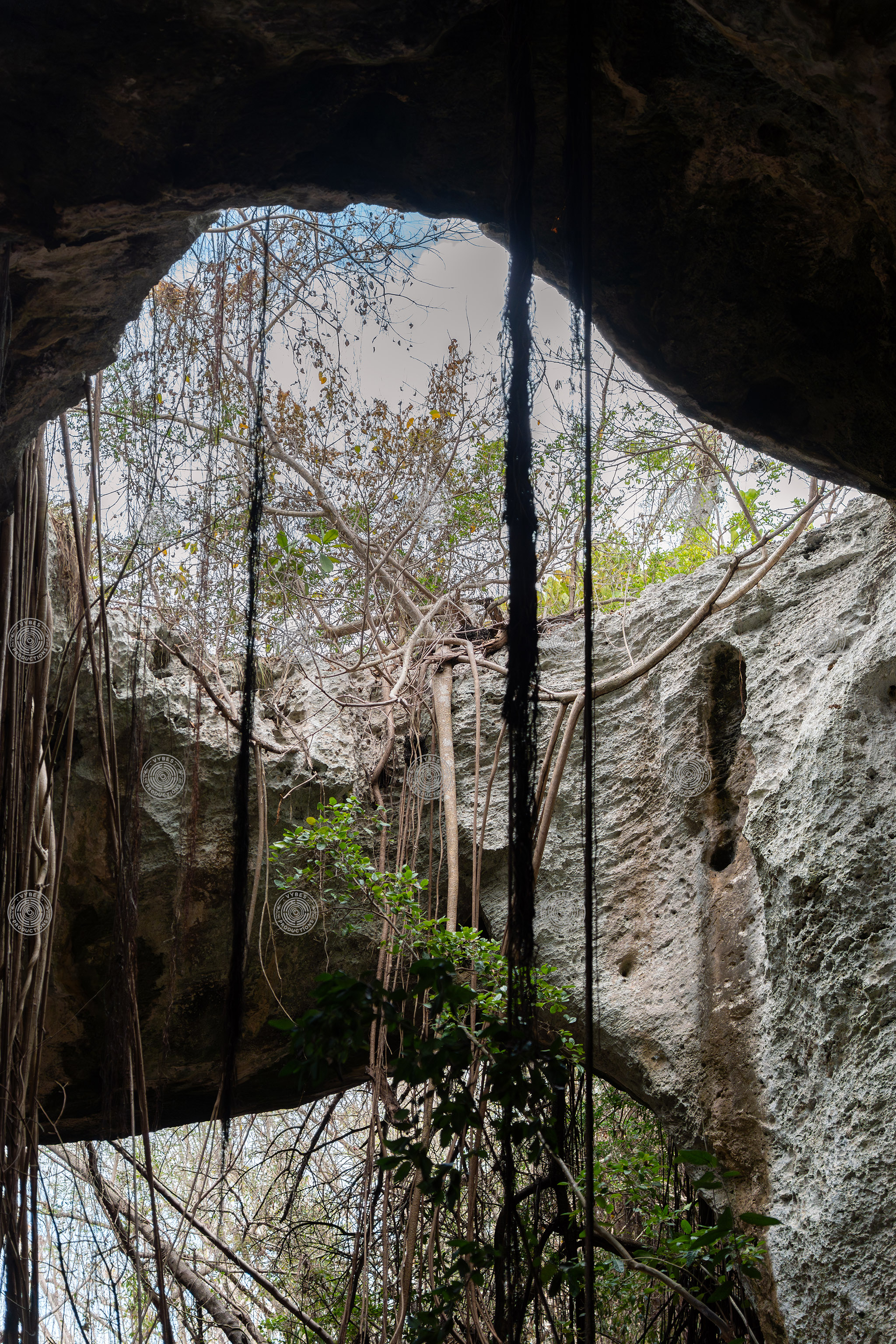 View looking through the Indian Cave in Middle Caicos