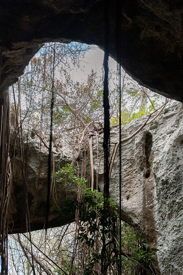View looking through the Indian Cave in Middle Caicos
