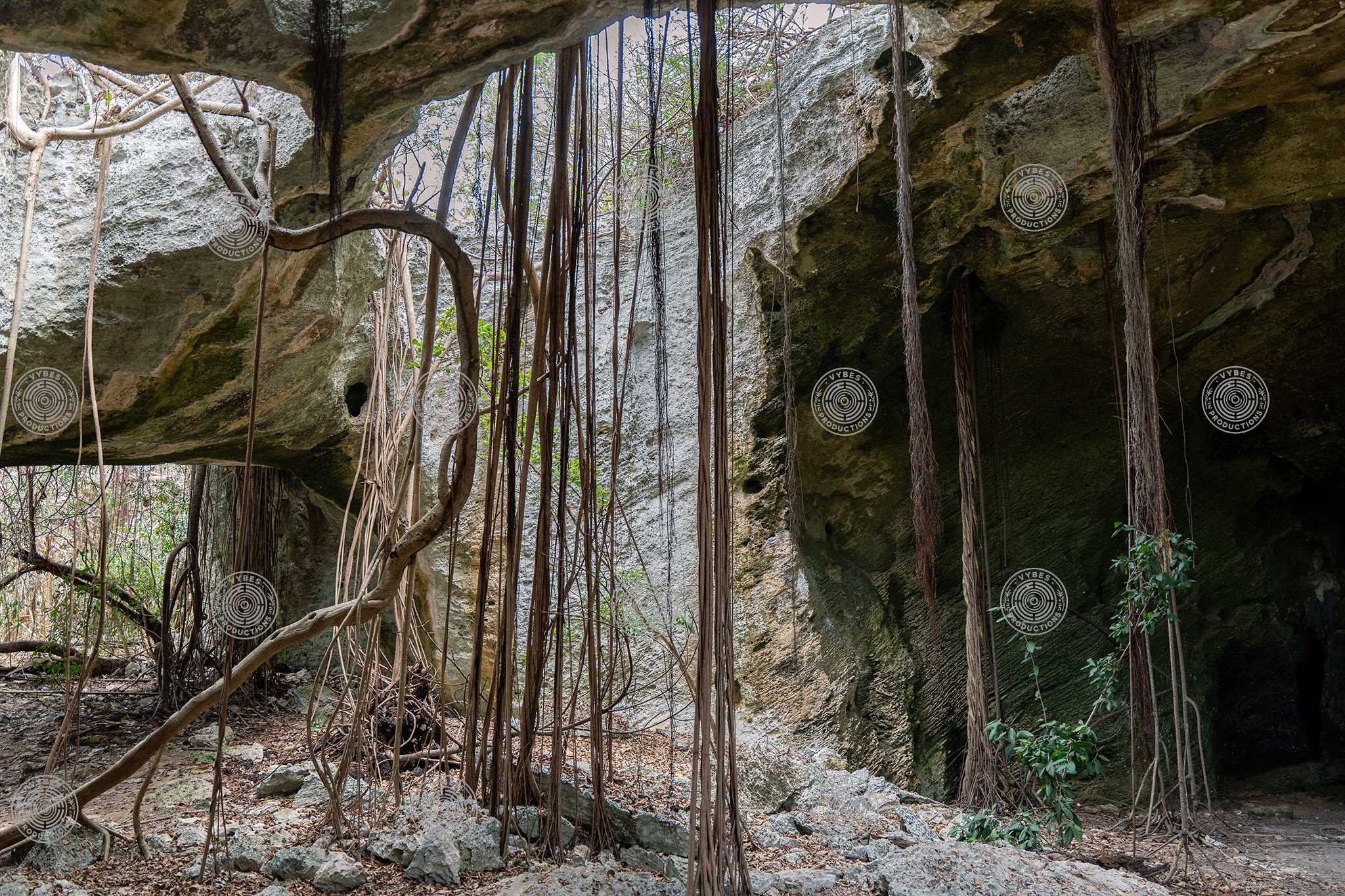 View looking through the Indian Cave in Middle Caicos