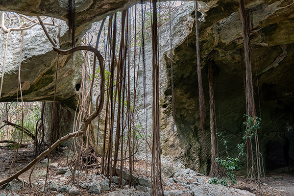 View looking through the Indian Cave in Middle Caicos