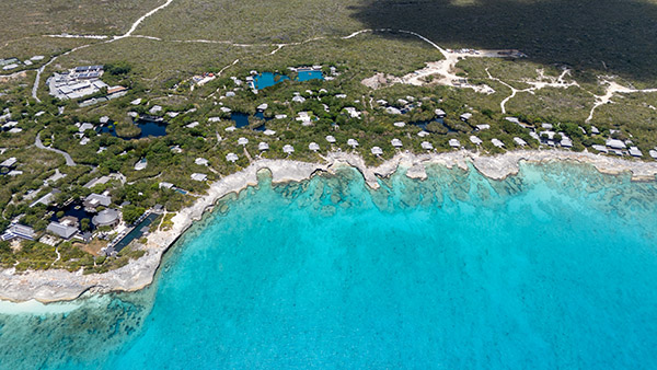 Drone view of Amanyara Resort in Providenciales