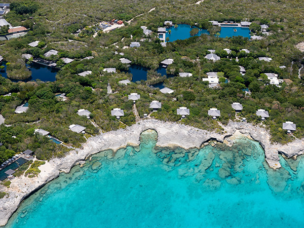 Drone view of Amanyara Resort in Providenciales