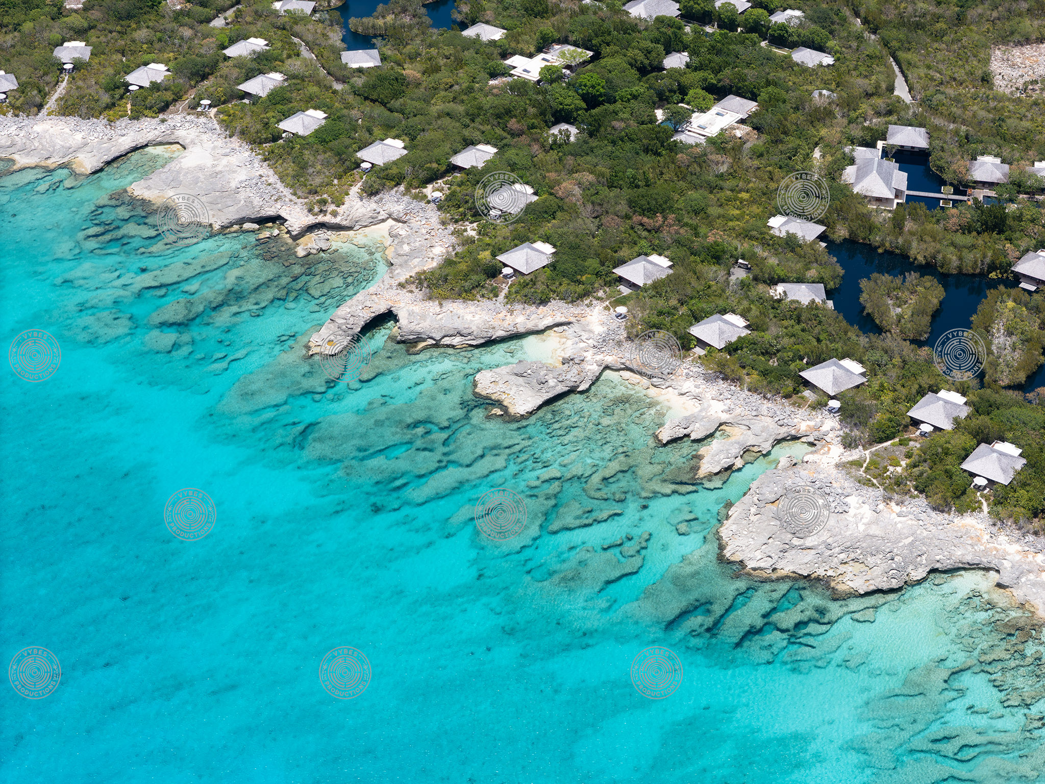 Drone view of Amanyara Resort in Providenciales