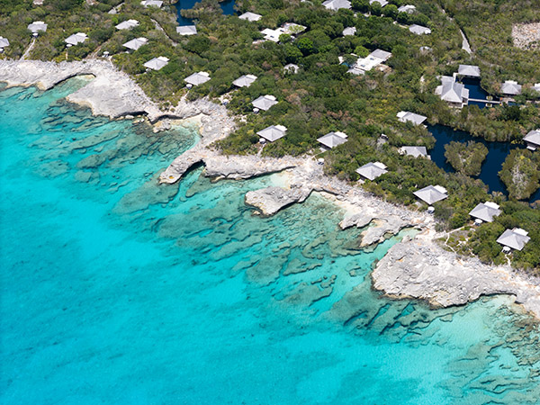 Drone view of Amanyara Resort in Providenciales