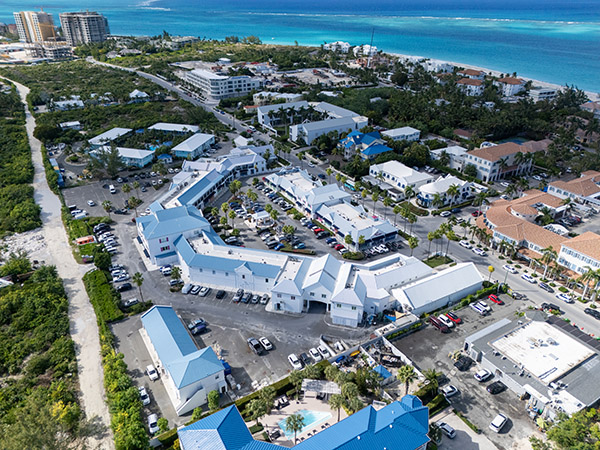 Aerial view showing relation between Salt Mills and Grace Bay Beach