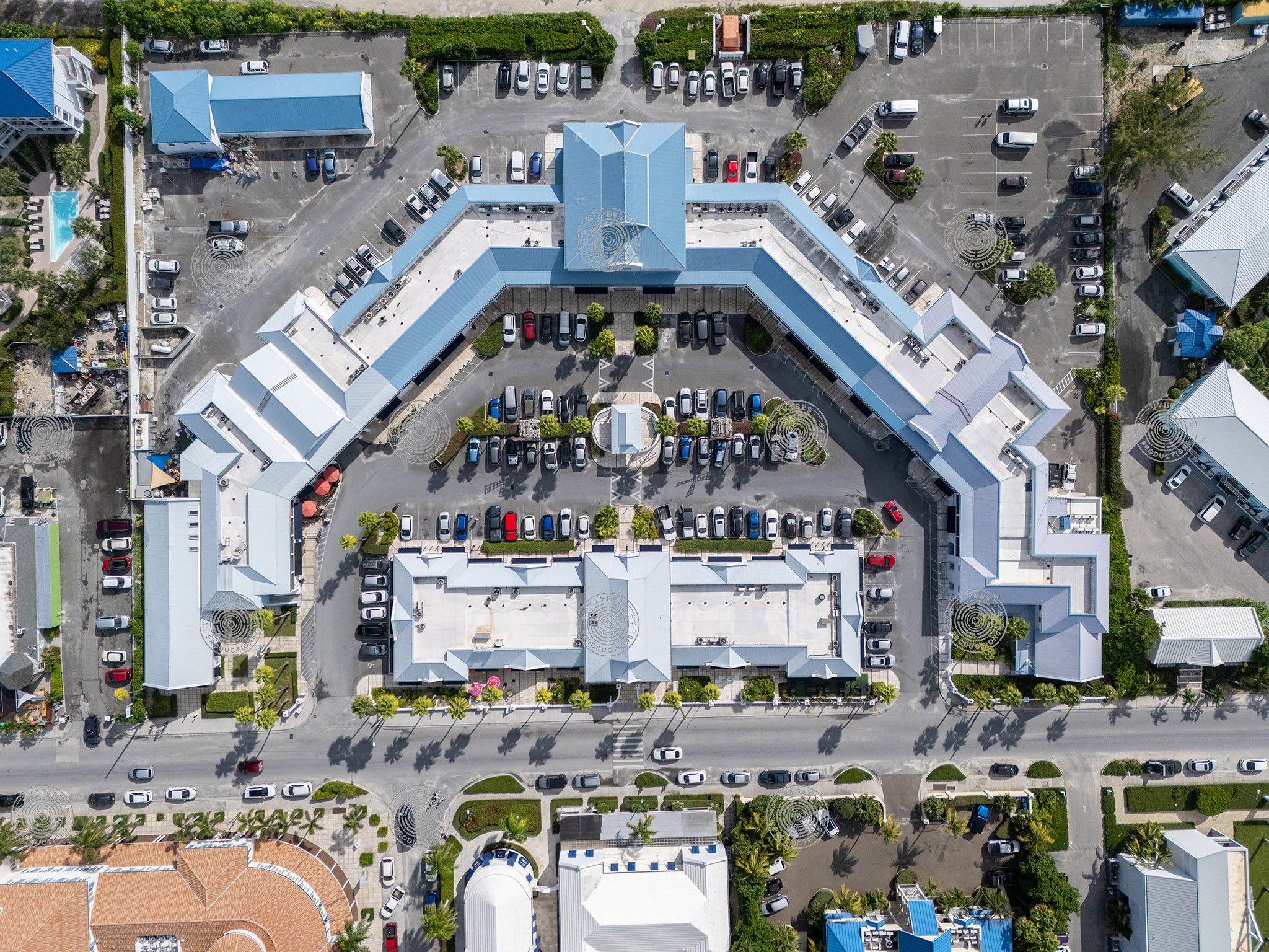 Top down view of Salt Mills Plaza