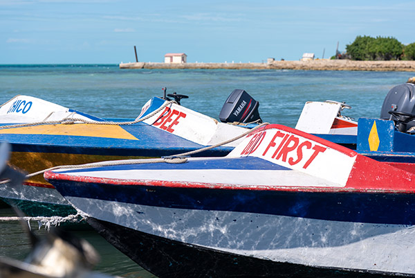 Editorial-style shot of local boats in South Caicos