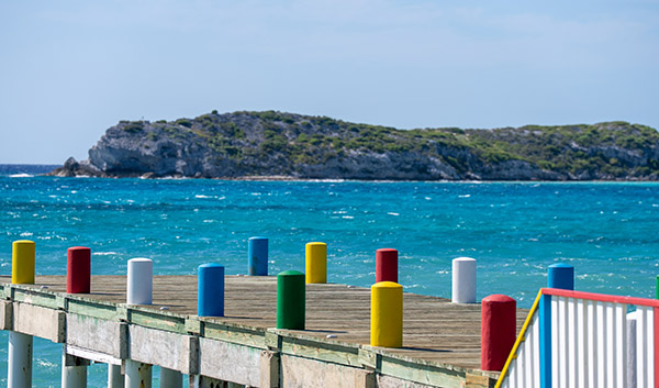 Shot of empty dock in South Caicos