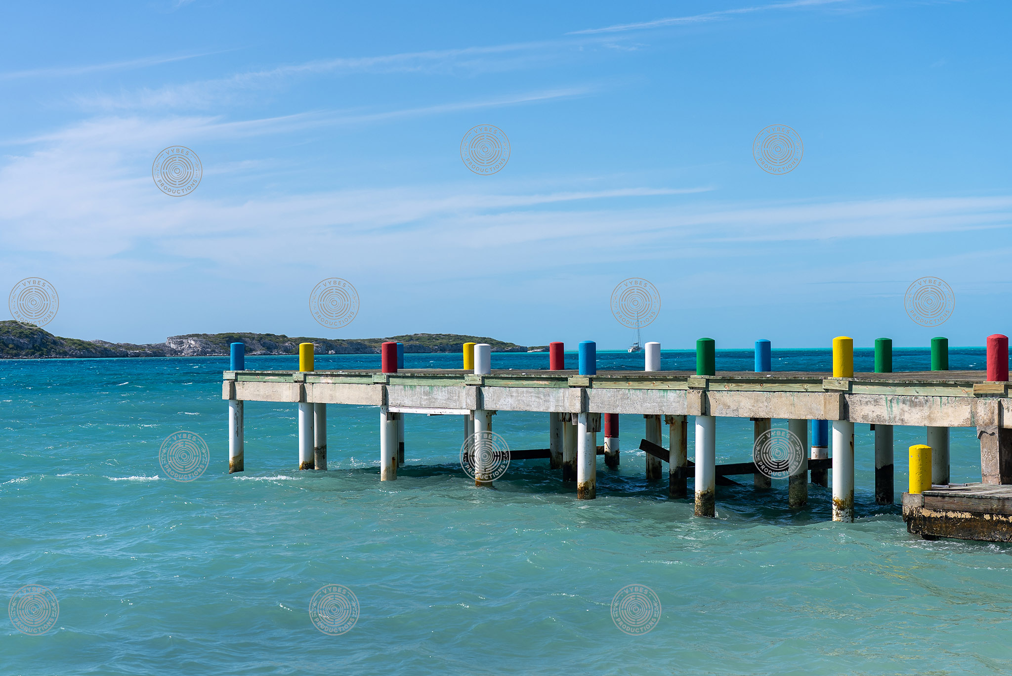 Shot of empty dock in South Caicos