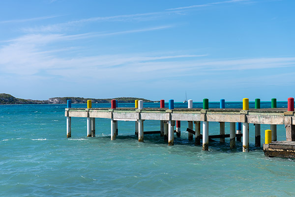 Shot of empty dock in South Caicos