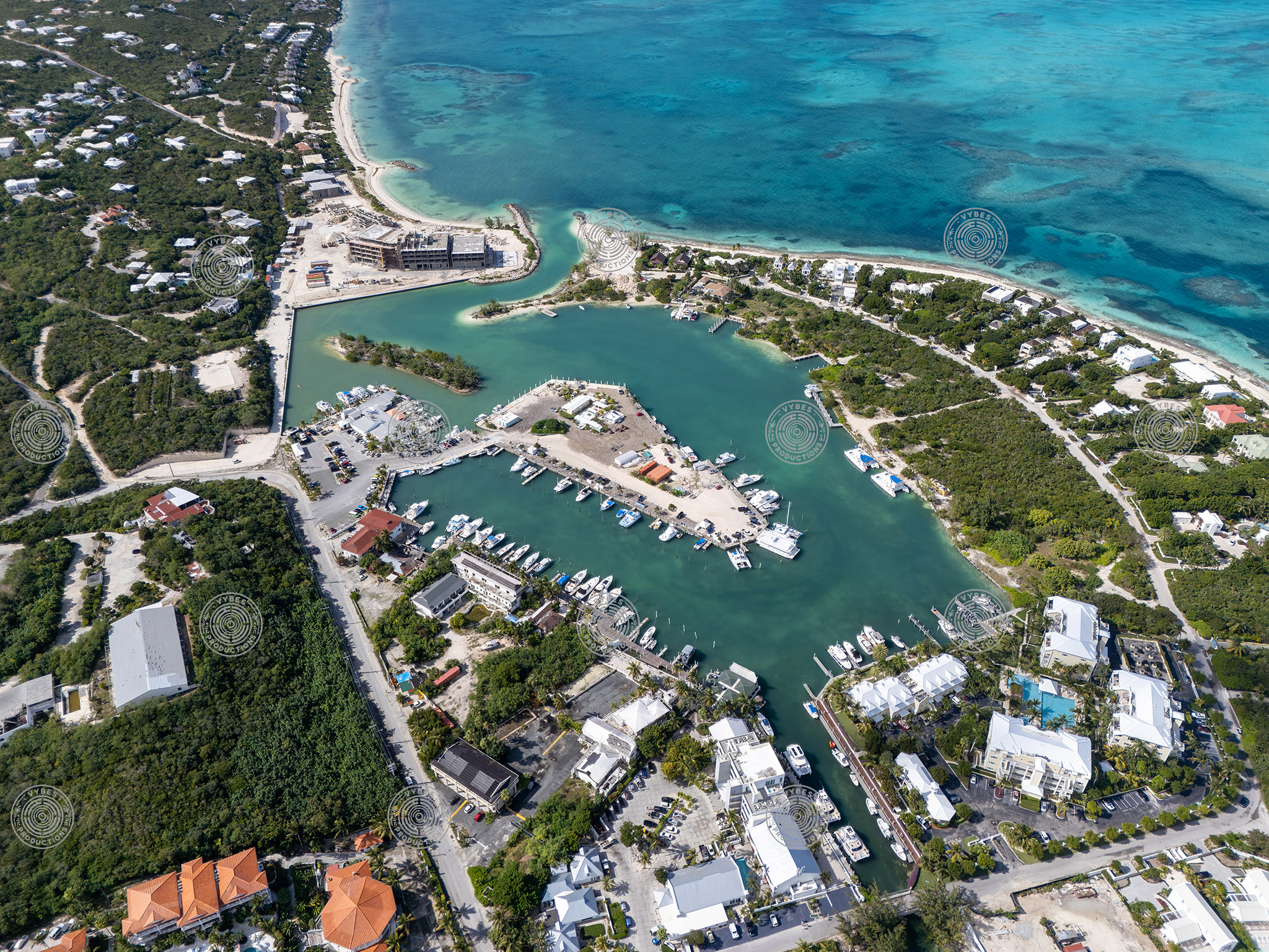 Aerial view of Turtle Cove Marina
