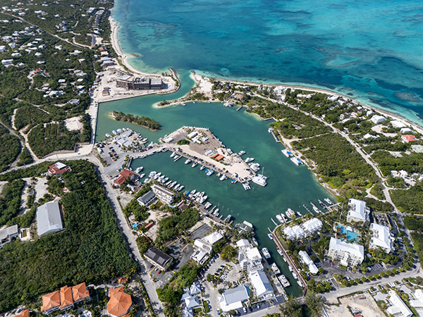 Aerial view of Turtle Cove Marina
