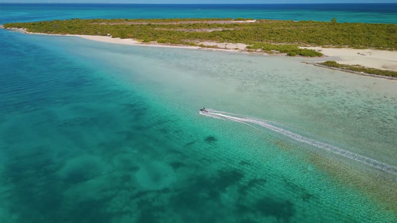 Drone shot of jetski in Donna’s Cut