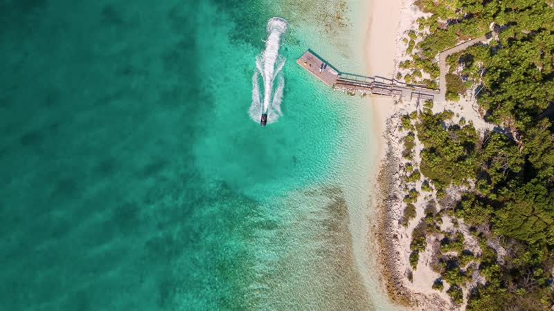 Drone shot of jetski in Donna’s Cut