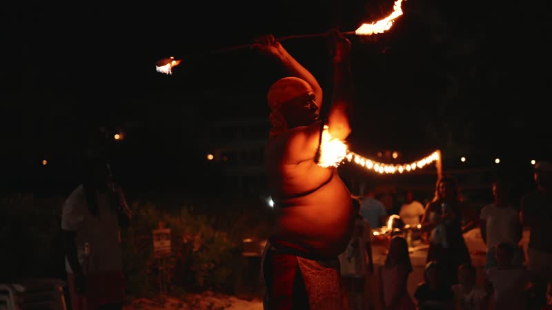 Cinematic slow-motion shot of the fireman