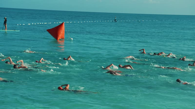 Slow-motion shot of a race at Grace Bay Beach