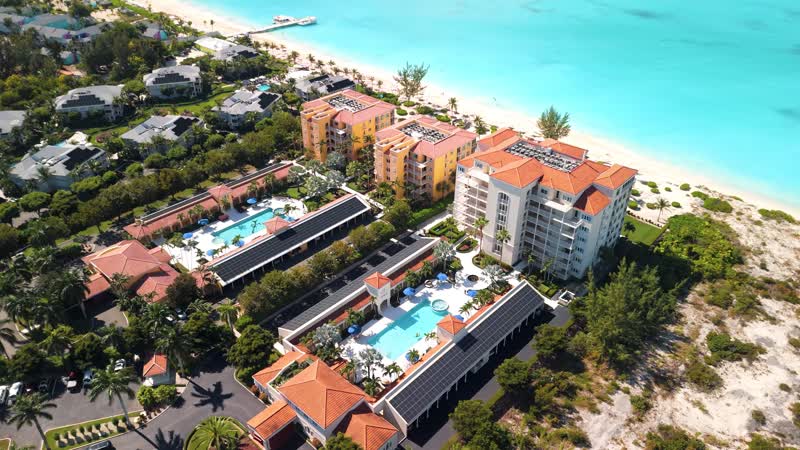 Drone shot of The Tuscany and the Venetian resorts