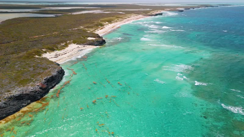 Aerial view of Mudjin Harbor in Middle Caicos
