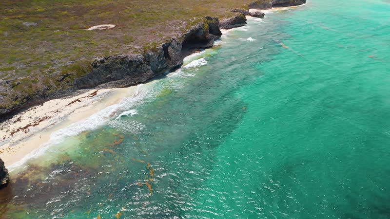 Aerial view of Mudjin Harbor in Middle Caicos