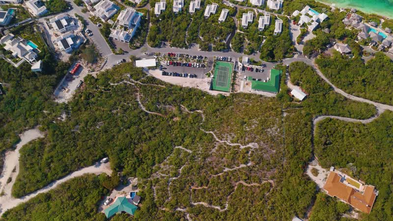 Top down drone shot of Rockhouse Resort