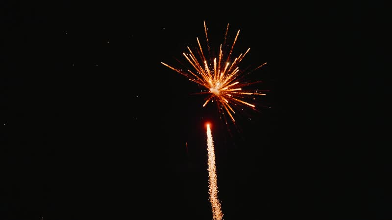 Ground view of New Years Eve fireworks