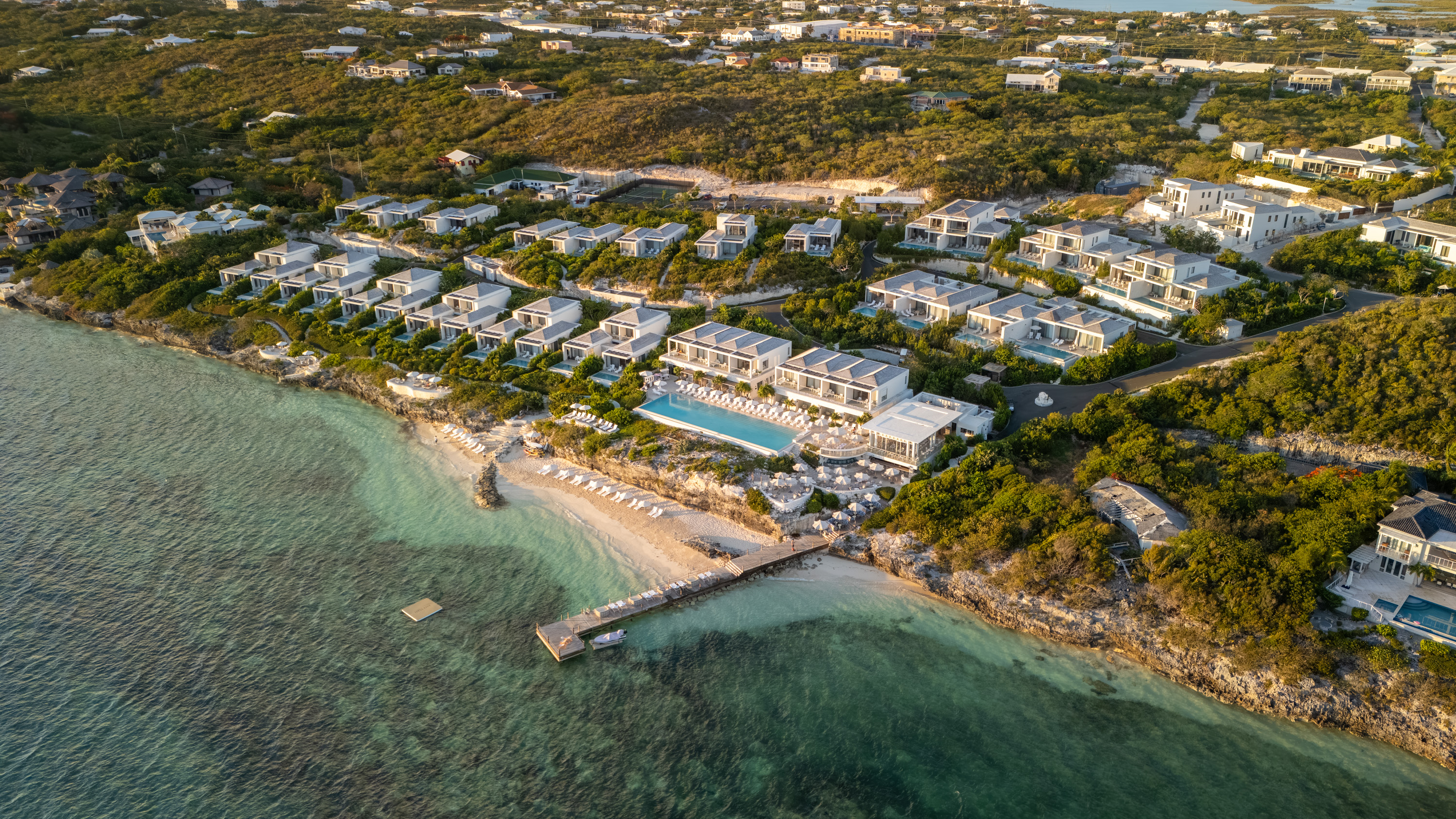 Grace Bay Beach aerial view